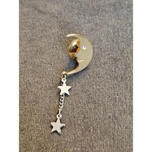 Vintage 1978 Avon Man In The Moon Pin With Dangling Stars